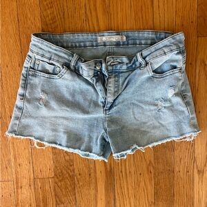 Tractr Light Blue Distressed Jean Shorts